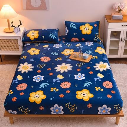 芃成 2022新款加厚双面牛奶绒印花床品系列-单床笠 陌上花