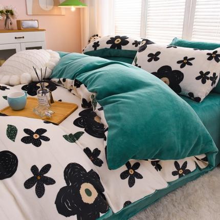 91家纺网 家纺一手货源 找家纺 芃成 2022新款加厚双面牛奶绒印花床品系列-单被套 赫本