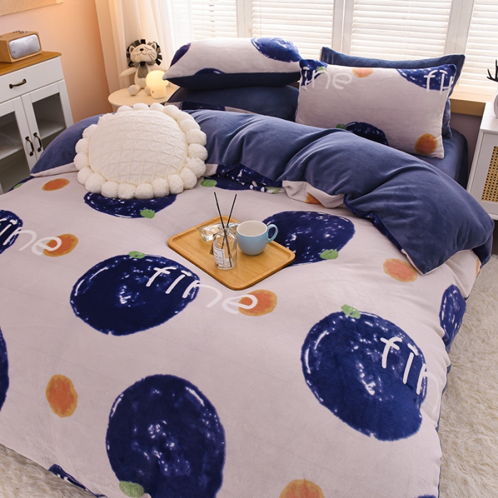 91家纺网 家纺一手货源 找家纺 芃成 2022新款加厚双面牛奶绒印花床品系列-单被套 安纳瑞