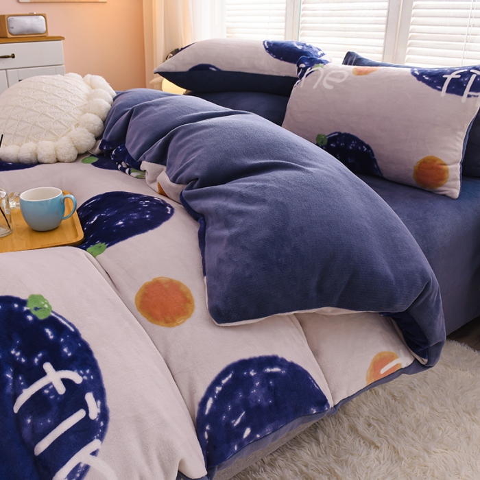 91家纺网 家纺一手货源 找家纺 芃成 2022新款加厚双面牛奶绒印花床品系列-单被套 安纳瑞