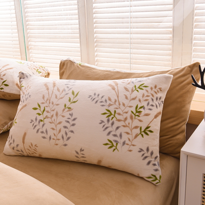 91家纺网 家纺一手货源 找家纺 芃成 2022新款加厚双面牛奶绒印花床品系列-单被套 春意盎然