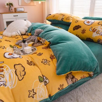 芃成 2022新款加厚双面牛奶绒印花床品系列-单被套 虎虎生威