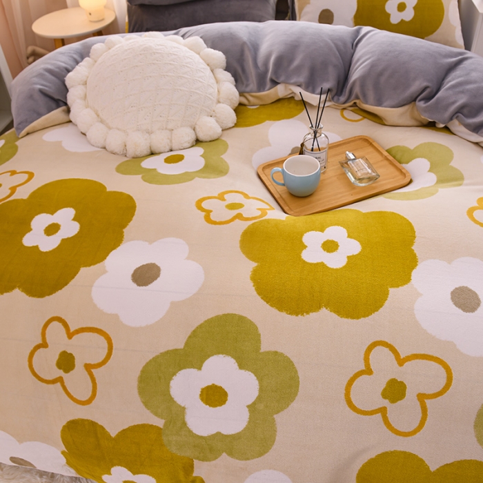 91家纺网 家纺一手货源 找家纺 芃成 2022新款加厚双面牛奶绒印花床品系列-单被套 静逸