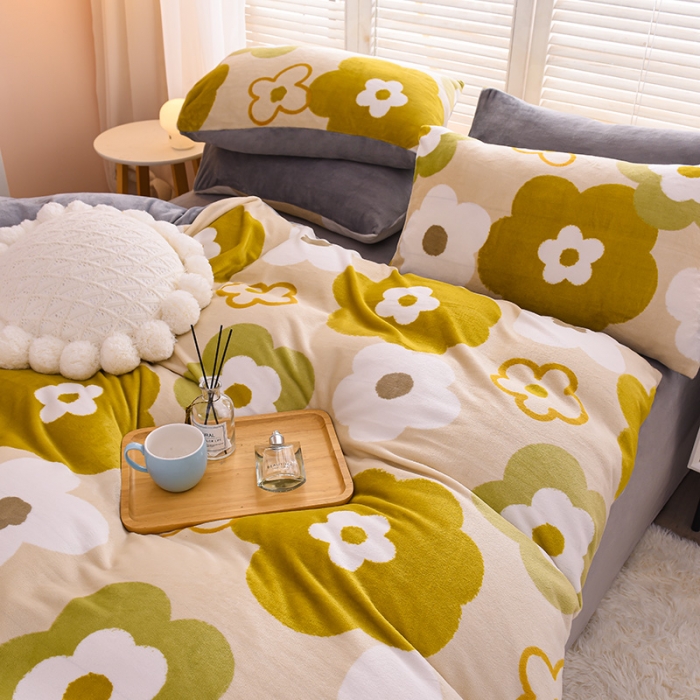 91家纺网 家纺一手货源 找家纺 芃成 2022新款加厚双面牛奶绒印花床品系列-单被套 静逸