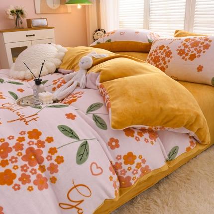 芃成 2022新款加厚双面牛奶绒印花床品系列-单被套 七色花