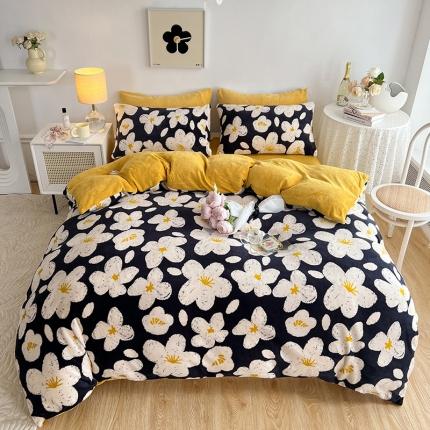 91家纺网 家纺一手货源 找家纺 澳梵 2022新款牛奶绒印花四件套 星河烂漫