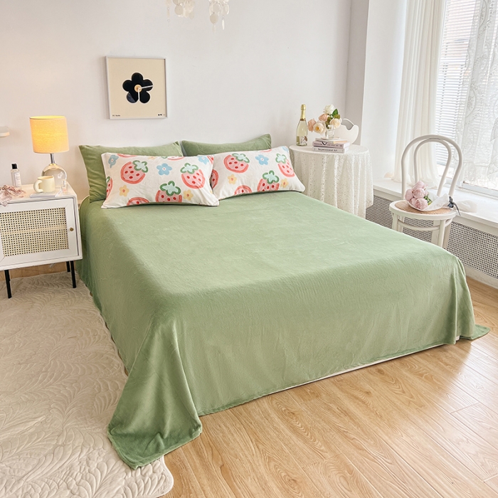 91家纺网 家纺一手货源 找家纺 澳梵 2022新款牛奶绒印花四件套 草莓派