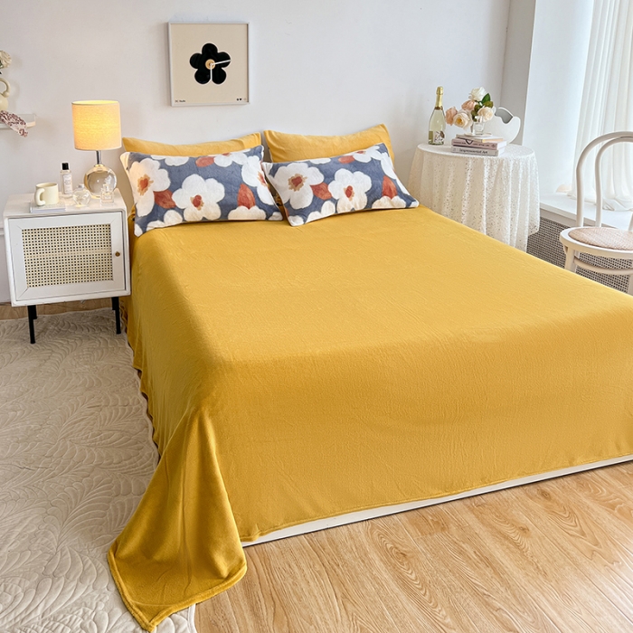 91家纺网 家纺一手货源 找家纺 澳梵 2022新款牛奶绒印花四件套 花舞