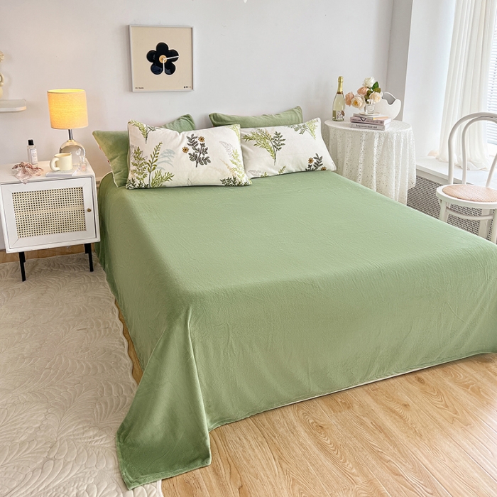 91家纺网 家纺一手货源 找家纺 澳梵 2022新款牛奶绒印花四件套 梦妍