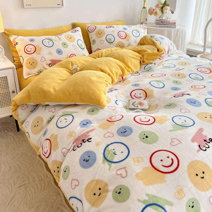 91家纺网 家纺一手货源 找家纺 澳梵 2022新款牛奶绒印花四件套 晴天