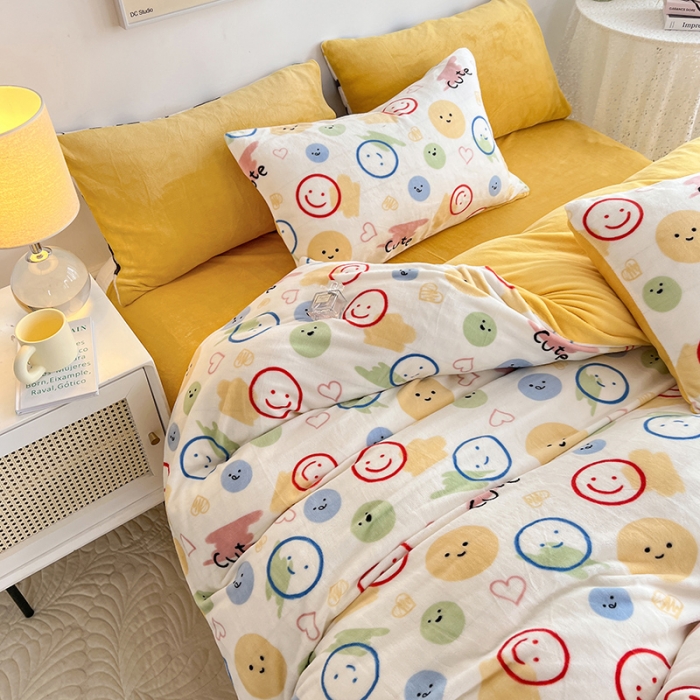 91家纺网 家纺一手货源 找家纺 澳梵 2022新款牛奶绒印花四件套 晴天