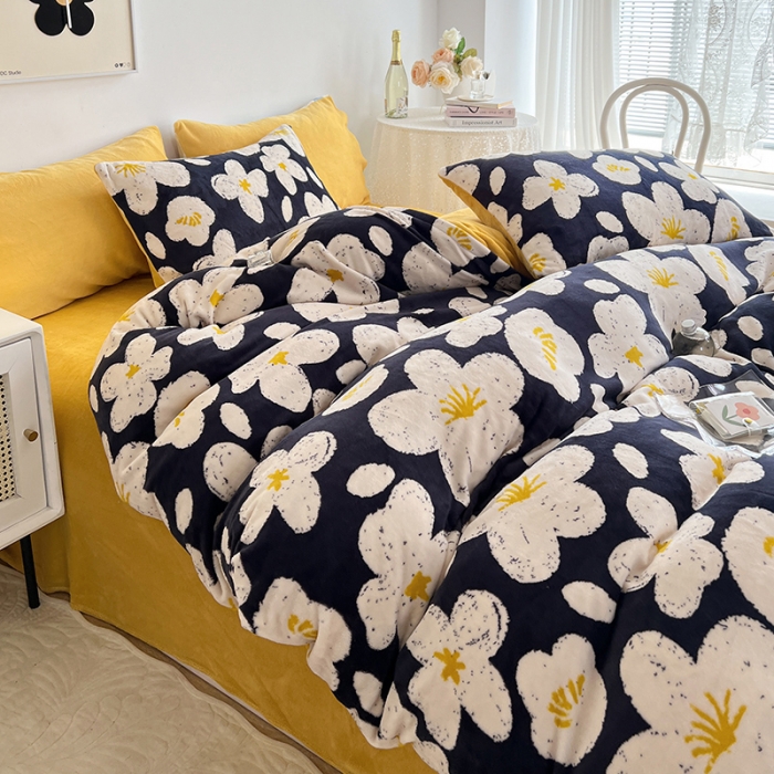 91家纺网 家纺一手货源 找家纺 澳梵 2022新款牛奶绒印花四件套 星河烂漫