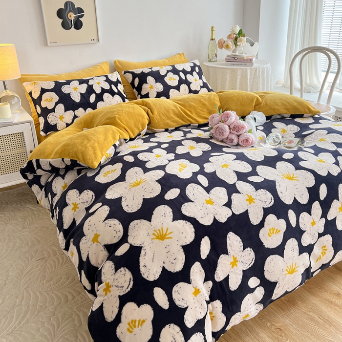 91家纺网 家纺一手货源 找家纺 澳梵 2022新款牛奶绒印花四件套 星河烂漫