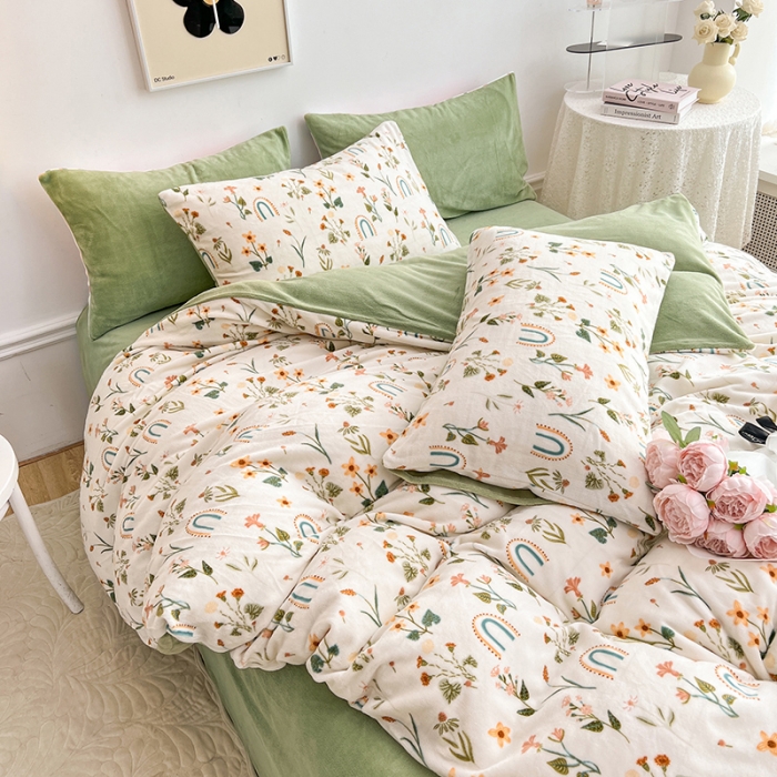 91家纺网 家纺一手货源 找家纺 澳梵 2022新款牛奶绒印花四件套 追梦