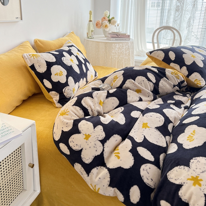 91家纺网 家纺一手货源 找家纺 澳梵 2022新款牛奶绒印花四件套 星河烂漫