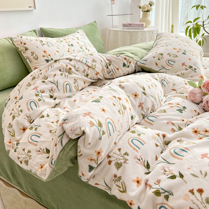 91家纺网 家纺一手货源 找家纺 澳梵 2022新款牛奶绒印花四件套 追梦