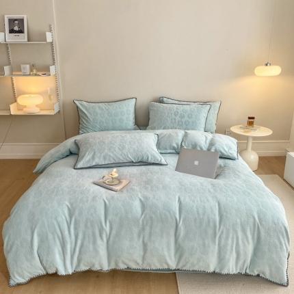 91家纺网 家纺一手货源 找家纺 （总）眠屿家纺 2022新款三角针兰花牛奶绒四件套