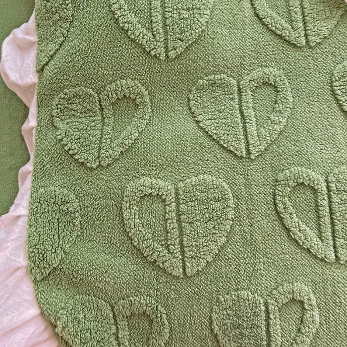 91家纺网 家纺一手货源 找家纺 澳梵 2022新款塔芙绒韩版四件套 猜心心-绿色