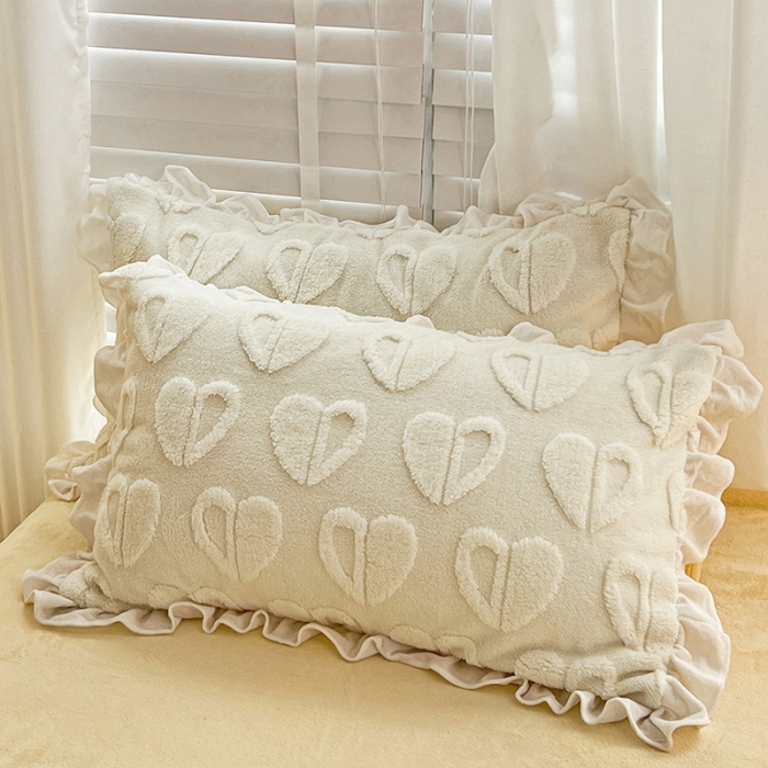 91家纺网 家纺一手货源 找家纺 澳梵 2022新款塔芙绒韩版四件套 猜心心-奶白黄