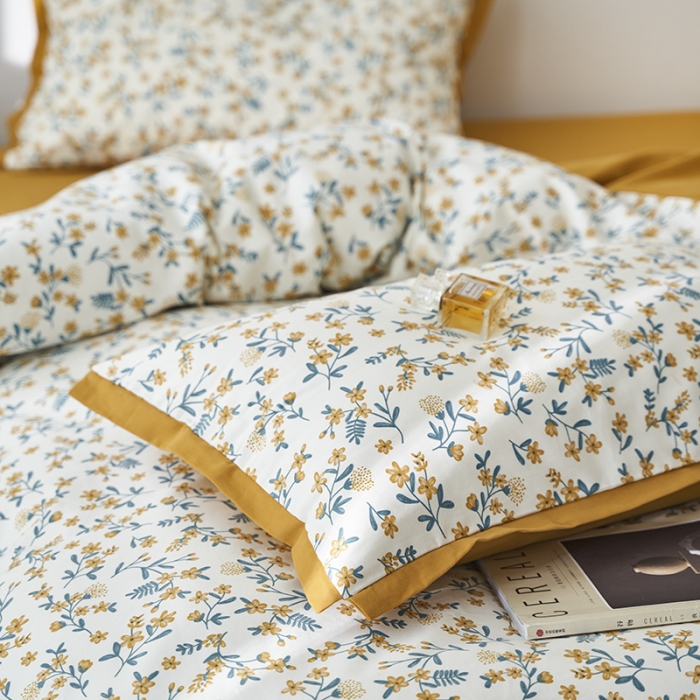 91家纺网 家纺一手货源 找家纺 时年 2022新款生态磨毛飞边款四件套 莲舟