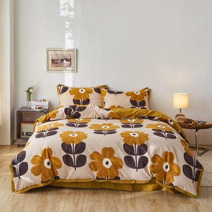 时年 2022新款生态磨毛飞边款四件套 林间