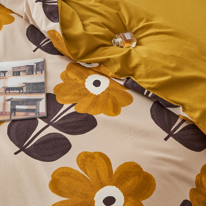 91家纺网 家纺一手货源 找家纺 时年 2022新款生态磨毛飞边款四件套 林间