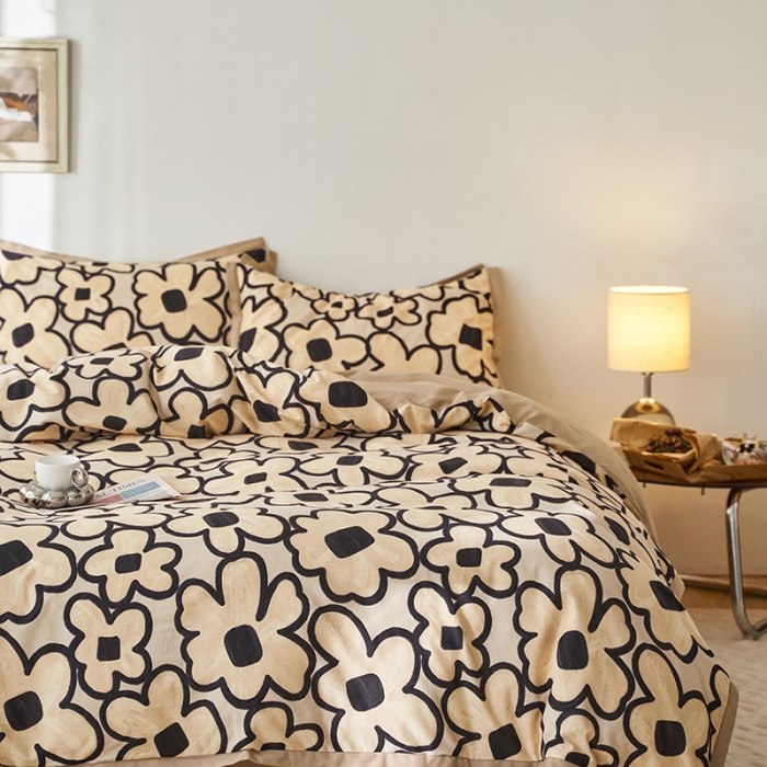 91家纺网 家纺一手货源 找家纺 时年 2022新款生态磨毛飞边款四件套 洛神