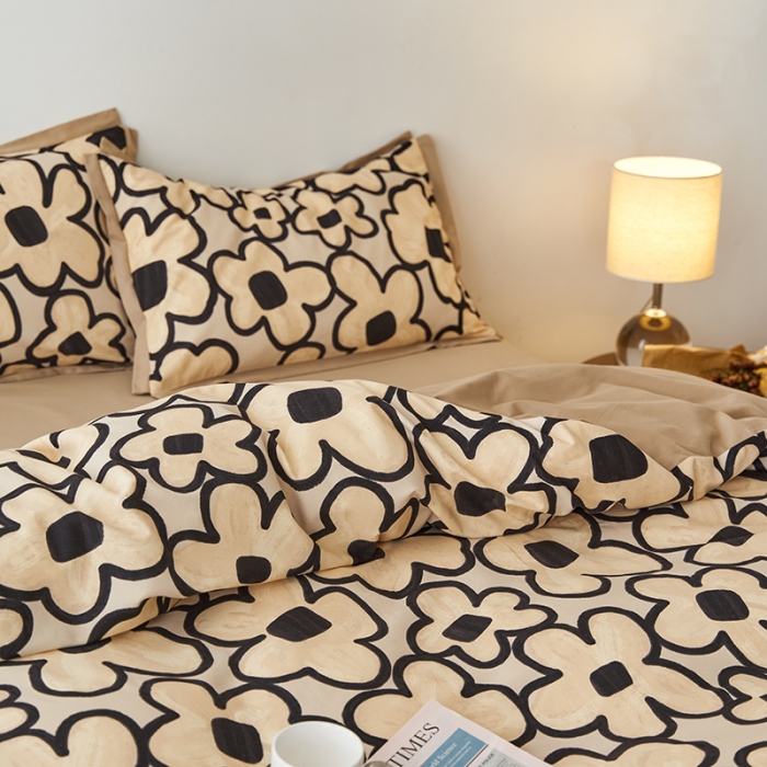 91家纺网 家纺一手货源 找家纺 时年 2022新款生态磨毛飞边款四件套 洛神