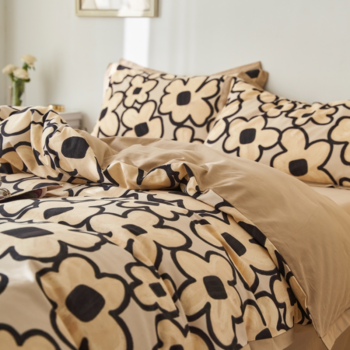 91家纺网 家纺一手货源 找家纺 时年 2022新款生态磨毛飞边款四件套 洛神