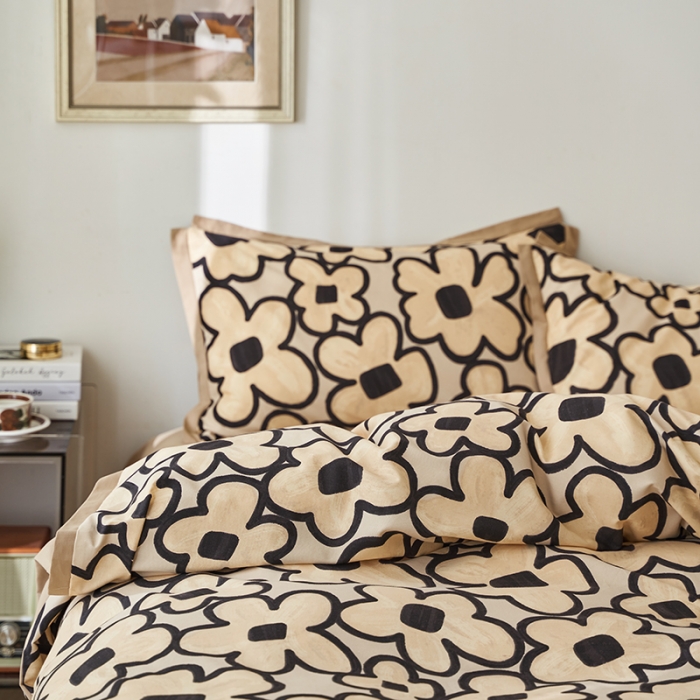 91家纺网 家纺一手货源 找家纺 时年 2022新款生态磨毛飞边款四件套 洛神