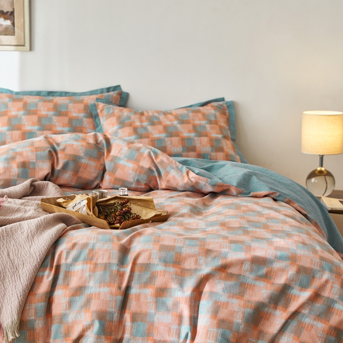 91家纺网 家纺一手货源 找家纺 时年 2022新款生态磨毛飞边款四件套 千帆