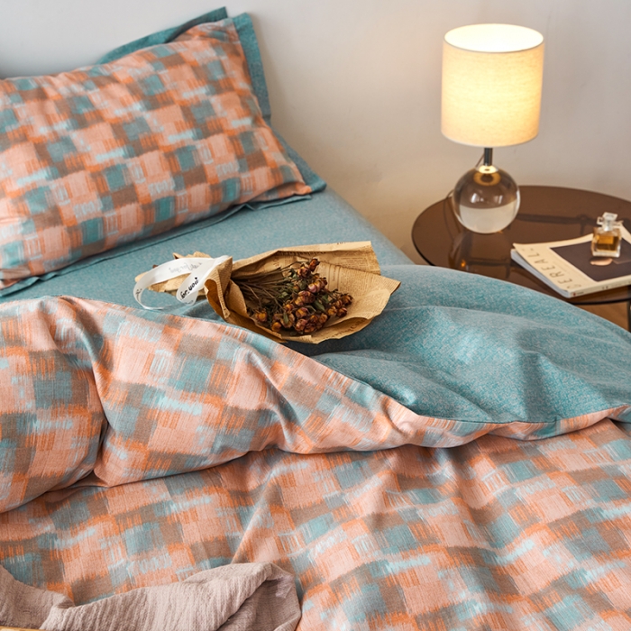 91家纺网 家纺一手货源 找家纺 时年 2022新款生态磨毛飞边款四件套 千帆