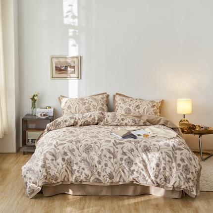 时年 2022新款生态磨毛飞边款四件套 秋言