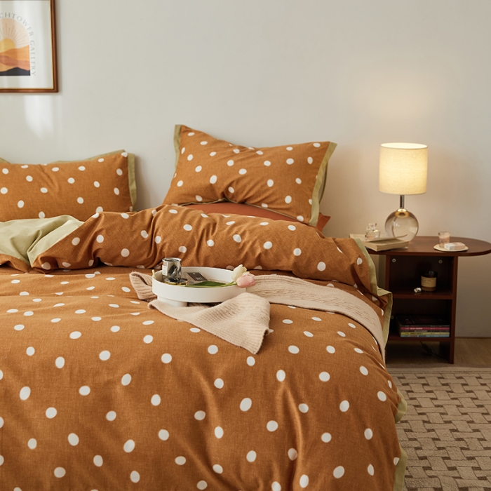 91家纺网 家纺一手货源 找家纺 时年 2022新款生态磨毛飞边款四件套 望风