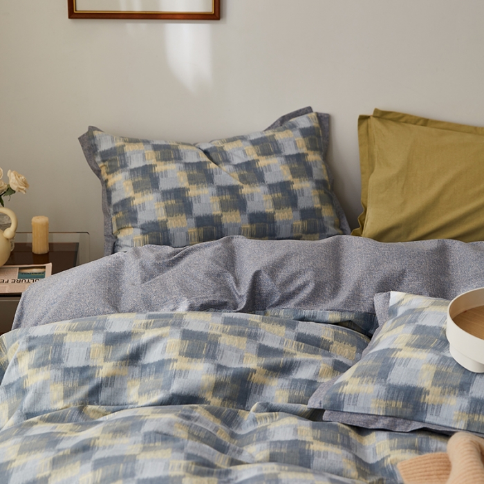 91家纺网 家纺一手货源 找家纺 时年 2022新款生态磨毛飞边款四件套 远山