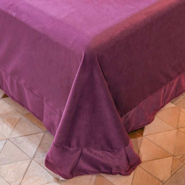 91家纺网 家纺一手货源 找家纺 总金米诺 直播供货纯色水晶牛奶绒四件套小清新床裙式  花之境