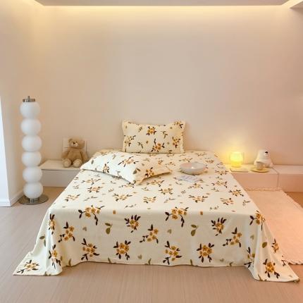 91家纺网 家纺一手货源 找家纺 （总）时光里 2022新款230g正宗全消光印花牛奶绒单床单