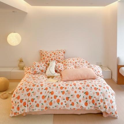 91家纺网 家纺一手货源 找家纺 （总）时光里 2022新款230g正宗全消光印花牛奶绒四件套