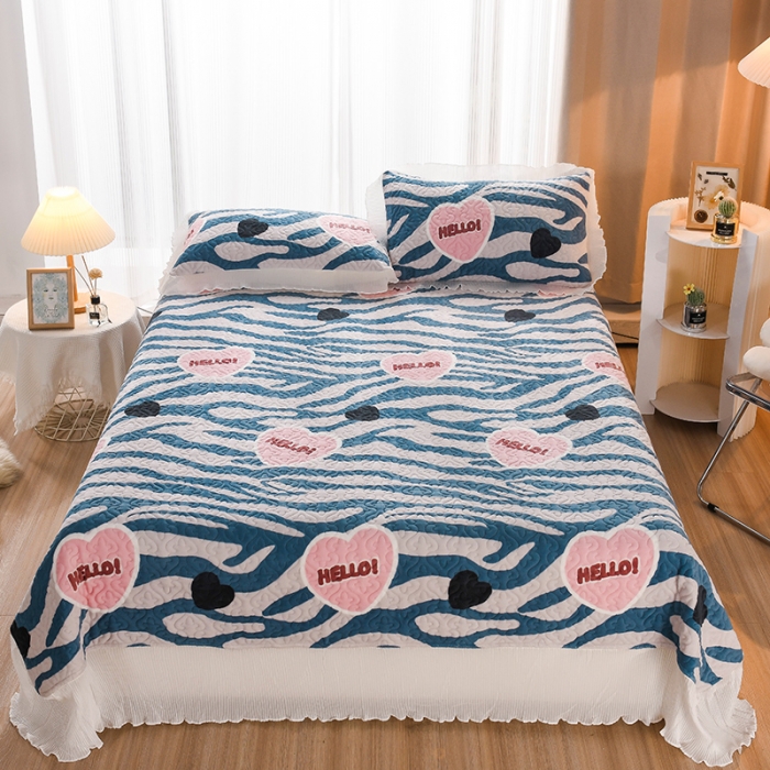 91家纺网 家纺一手货源 找家纺 迷仙巢 2022新款牛奶绒床盖款 爱的憧憬