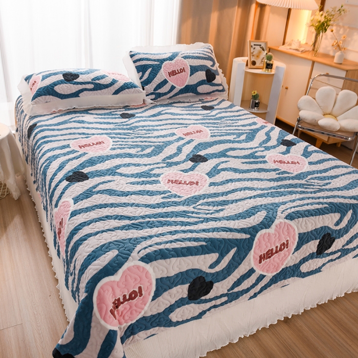 91家纺网 家纺一手货源 找家纺 迷仙巢 2022新款牛奶绒床盖款 爱的憧憬