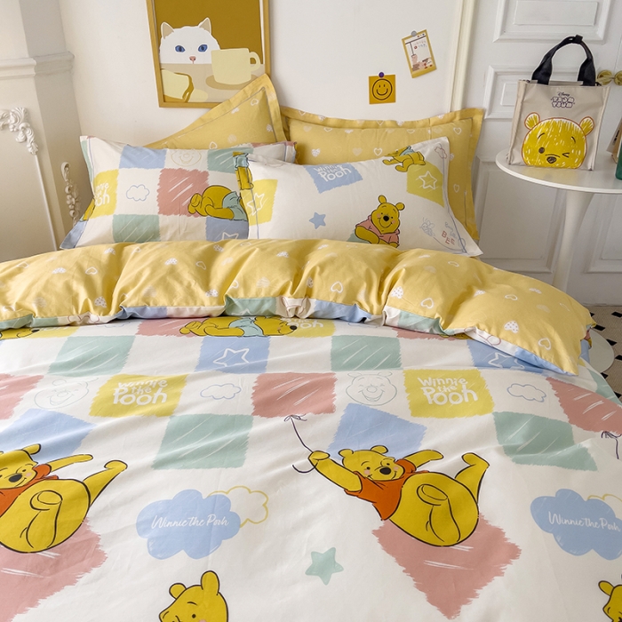 91家纺网 家纺一手货源 找家纺 小芽家居 迪士尼全棉四件套 调皮维尼