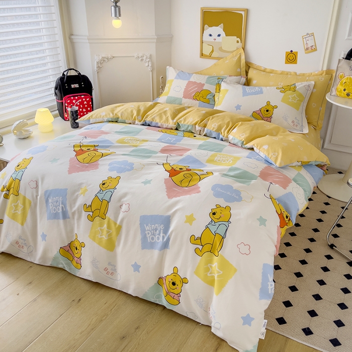 91家纺网 家纺一手货源 找家纺 小芽家居 迪士尼全棉四件套 调皮维尼