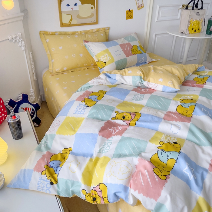 91家纺网 家纺一手货源 找家纺 小芽家居 迪士尼全棉四件套 调皮维尼