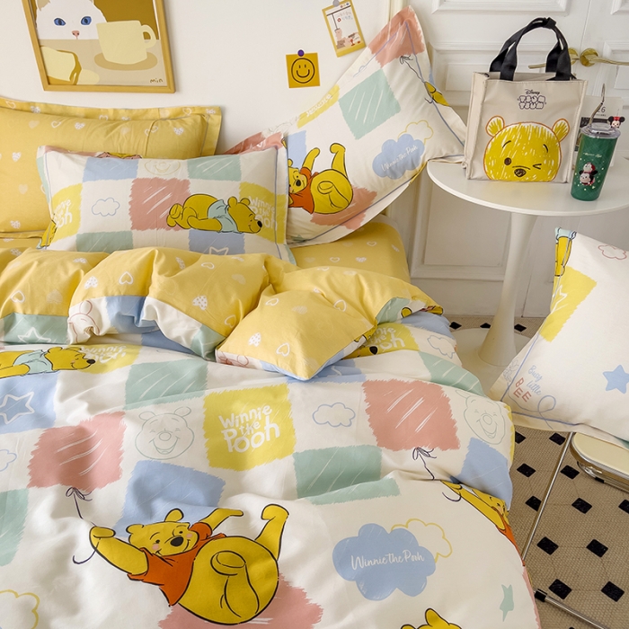 91家纺网 家纺一手货源 找家纺 小芽家居 迪士尼全棉四件套 调皮维尼