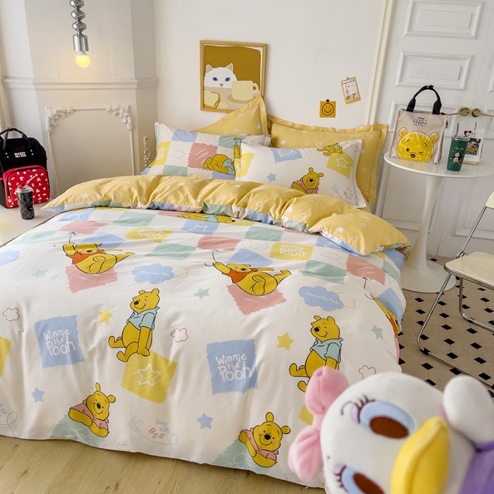 91家纺网 家纺一手货源 找家纺 小芽家居 迪士尼全棉四件套 调皮维尼