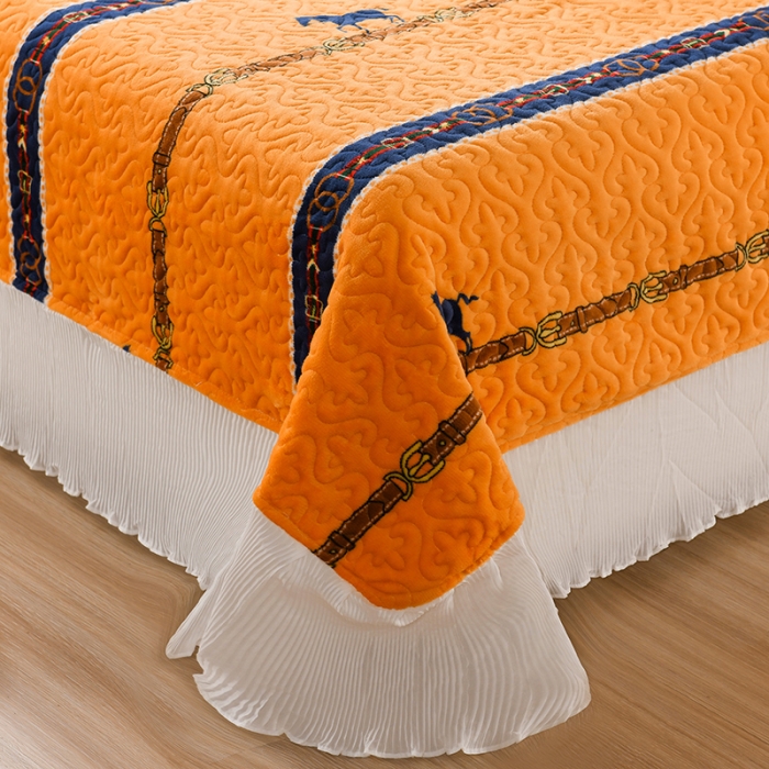 91家纺网 家纺一手货源 找家纺 迷仙巢 2022新款牛奶绒床盖款 马到成功