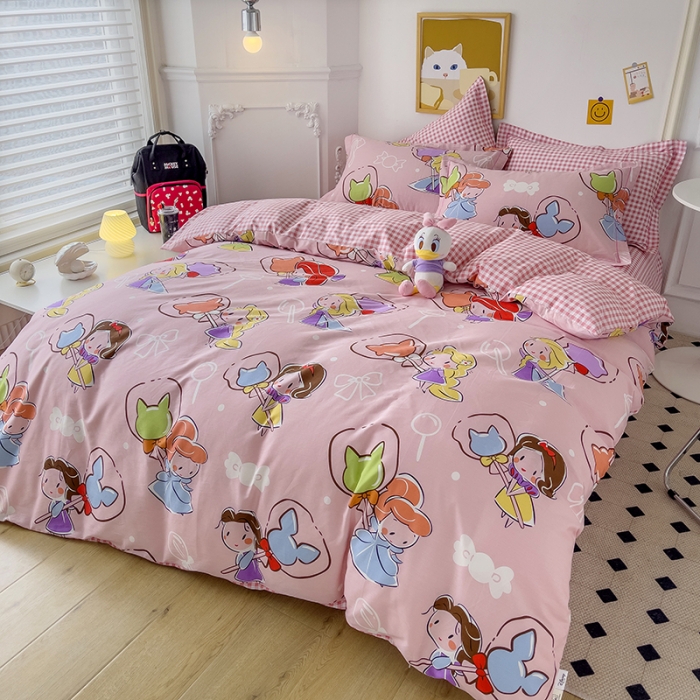 91家纺网 家纺一手货源 找家纺 小芽家居 迪士尼全棉四件套 迪士尼公主