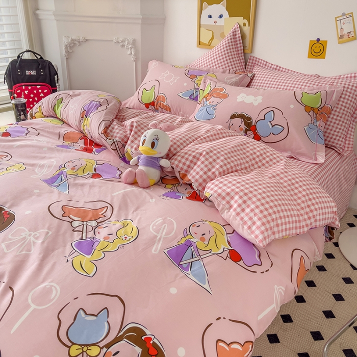 91家纺网 家纺一手货源 找家纺 小芽家居 迪士尼全棉四件套 迪士尼公主