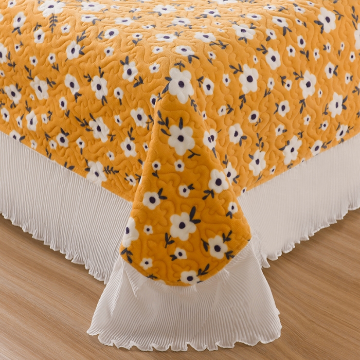 91家纺网 家纺一手货源 找家纺 迷仙巢 2022新款牛奶绒床盖款 田园生活