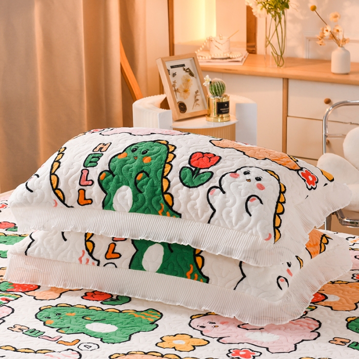 91家纺网 家纺一手货源 找家纺 迷仙巢 2022新款牛奶绒床盖款 小恐龙